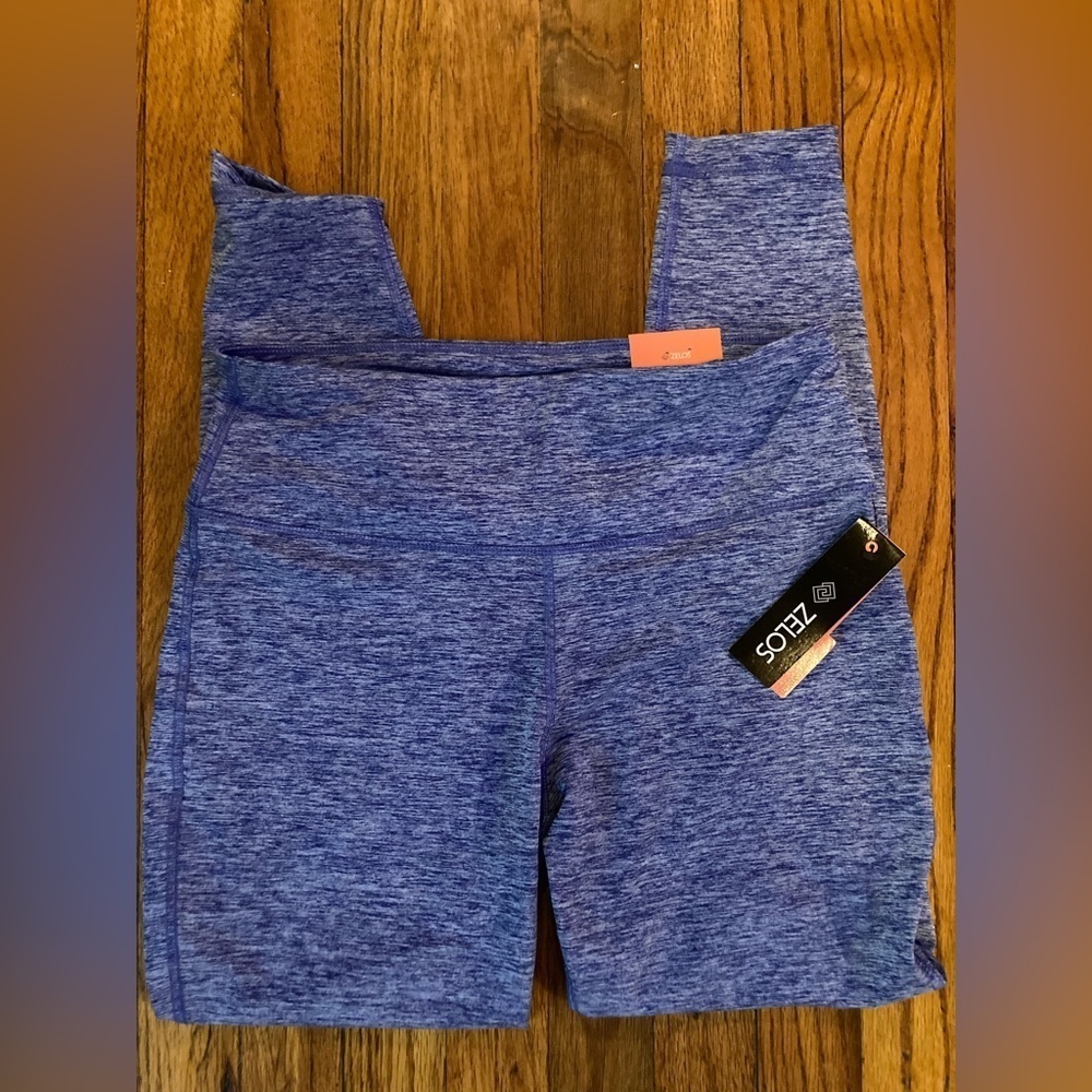 ZELOS size medium blue 7/8ths Capri LEGGINGS NWT - Picture 4 of 7